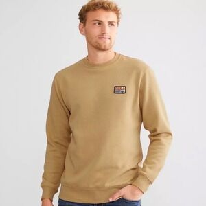 NWOT VISSLA Solid Sets Men's XL Tan Eco Crew Logo Sweatshirt Surf Skater Coastal